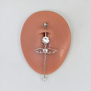 Angel Wings Dangle Belly Button Ring